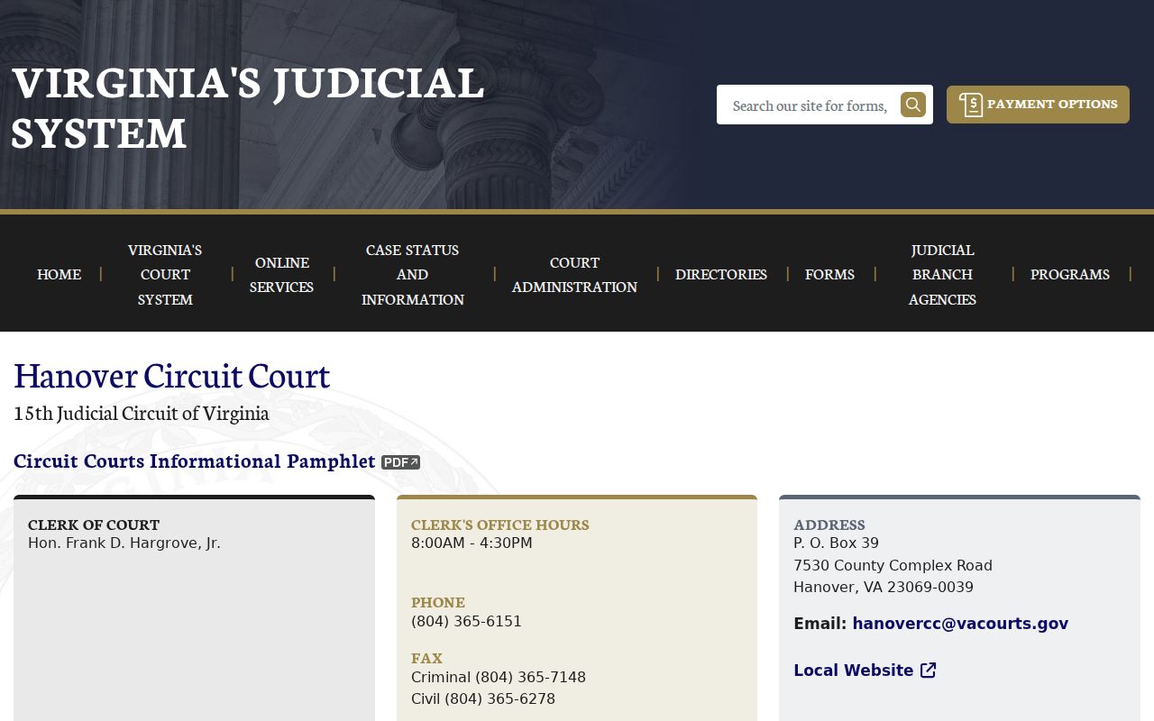 Official Hanover Circuit Court information page